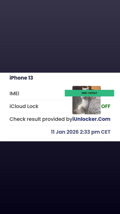 iPhone 13 — успешная разблокировка iCloud, 11 янв 2026